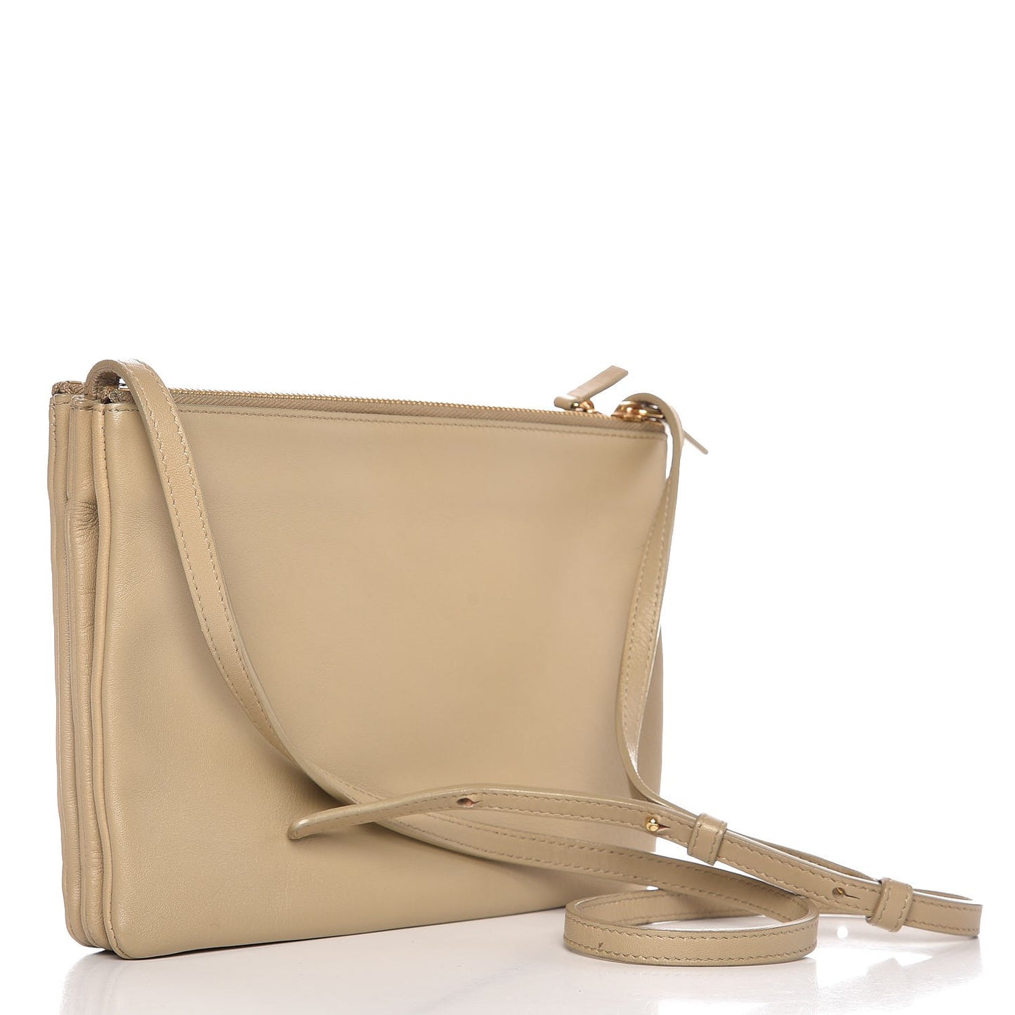 Lambskin Large Trio Crossbody Bag Beige