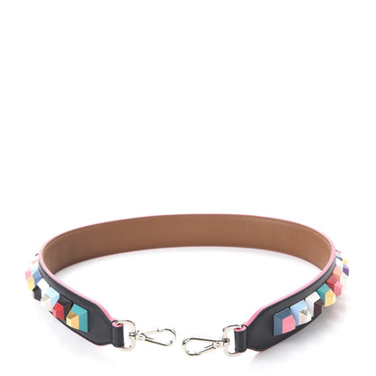 Fendi Vitello Dolce Plexiglass Bi-Color Studded Strap You Black Brownie Multicolor 3 of 6