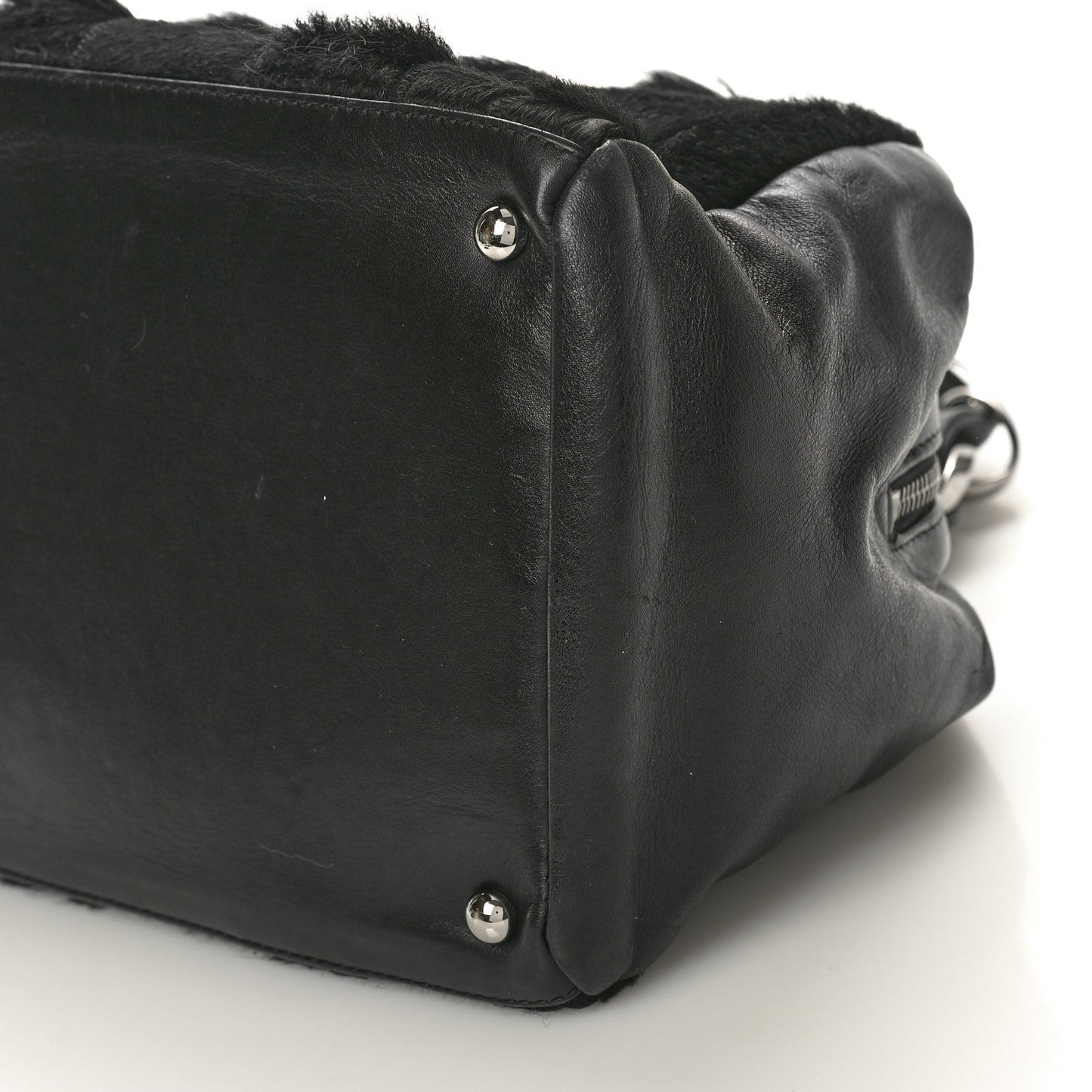 Lambskin Pony Hair Tote Black