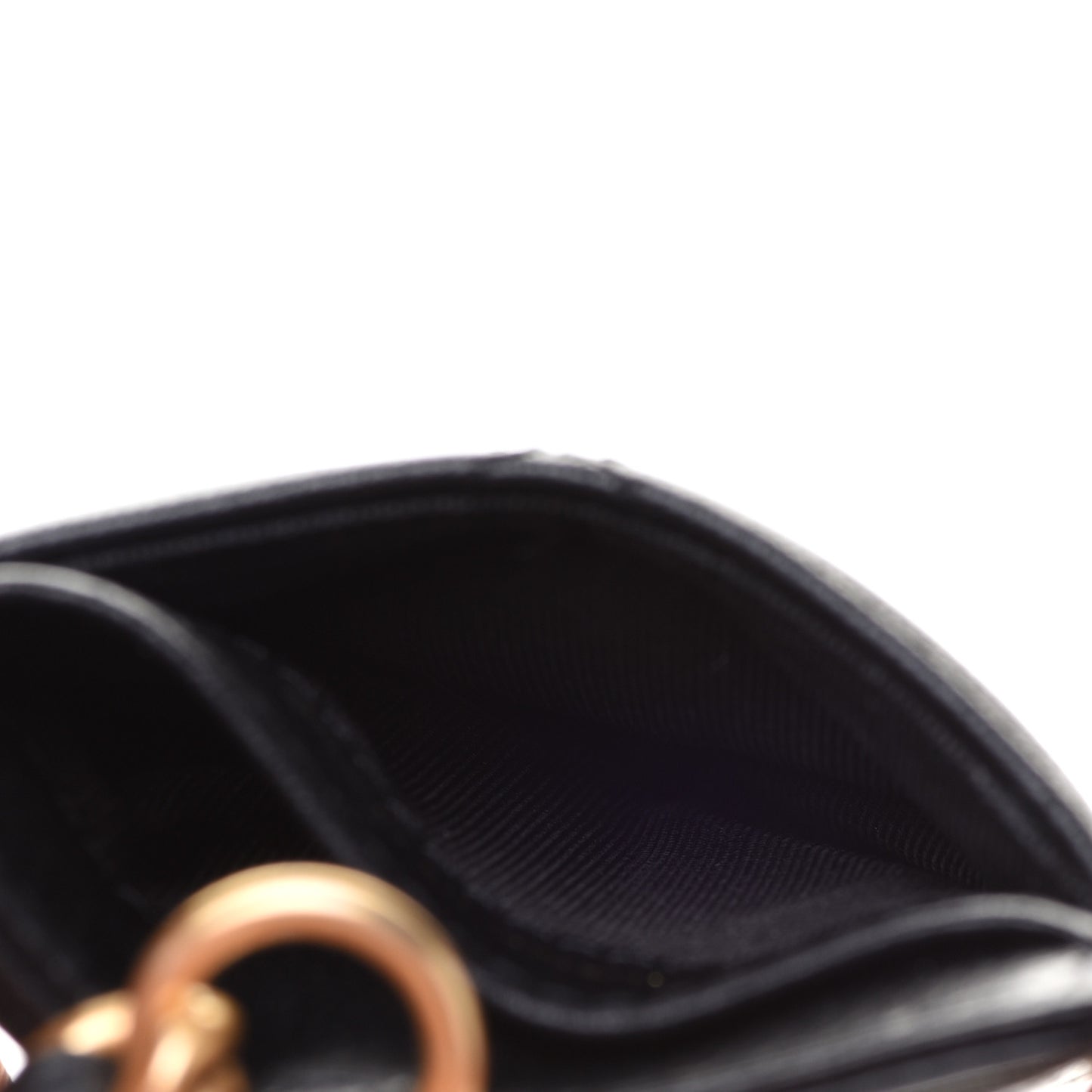 Goatskin Quilted Chanel 19 Card Holder On Chain Black