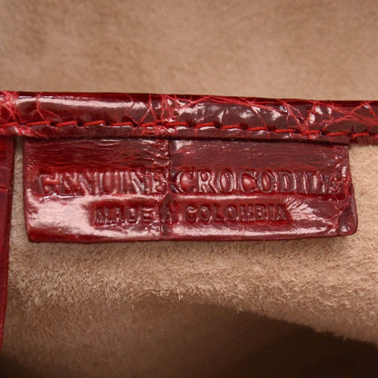 Nancy Gonzalez Crocodile Top Handle Satchel Red 6 of 7