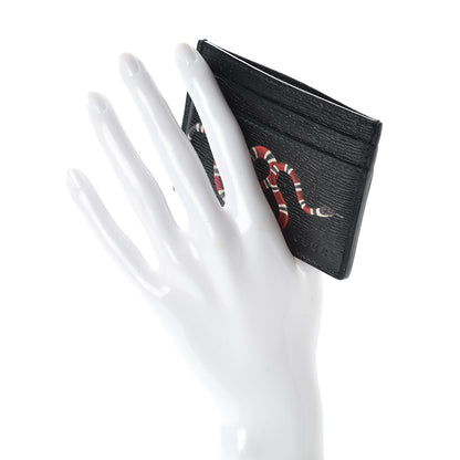 Gucci Calfskin Kingsnake Card Holder Black 2 of 7