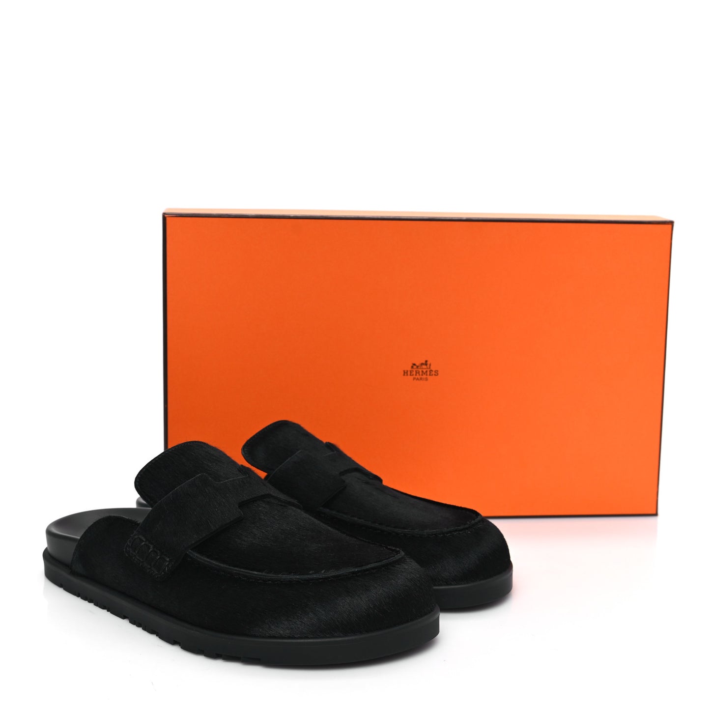 Calfskin Hair Go Mules 38 Black