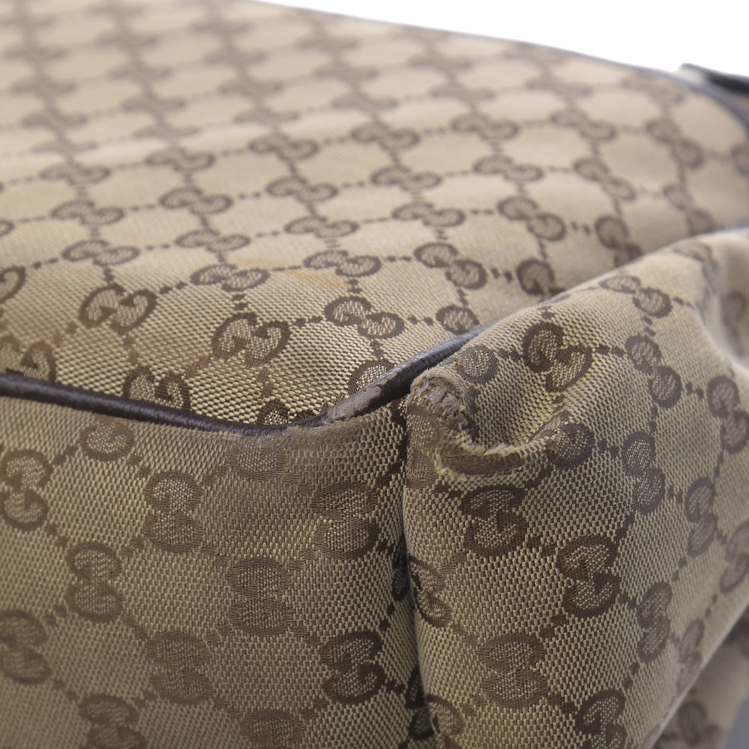 Gucci Monogram Natural Pigskin Large Diaper Bag Beige Ebony Cocoa Dark Chocolate 22 of 23