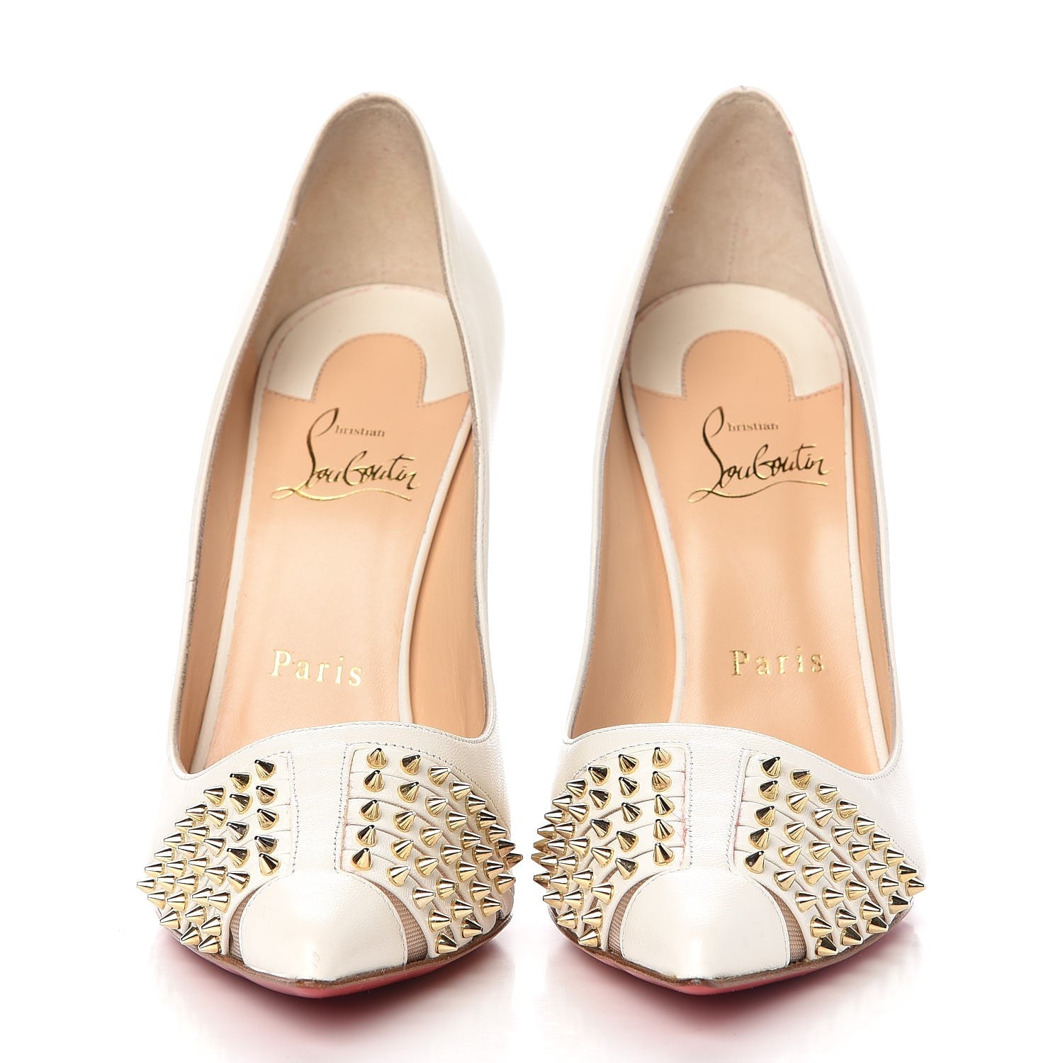 Christian Louboutin Kid Bareta 120 Pumps 37 Neige Light Gold 2 of 8