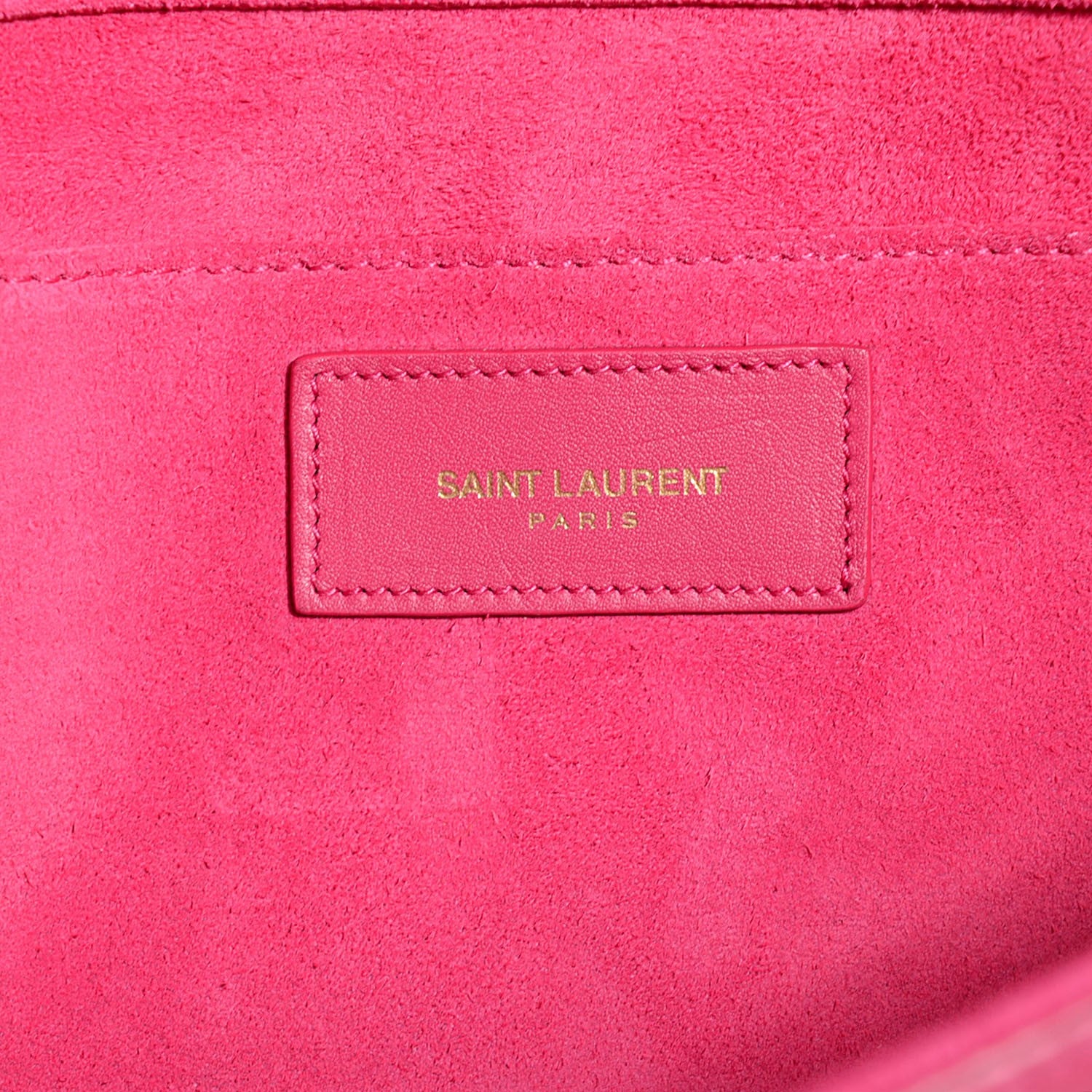 Saint Laurent Calfskin Classic Y Ligne Clutch Fuchsia 6 of 8