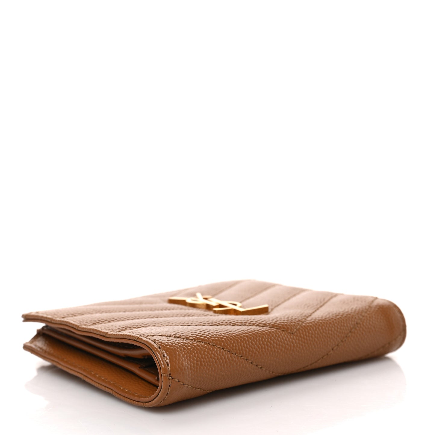 Grain De Poudre Matelasse Chevron Monogram Zipped Card Case Dark Natural