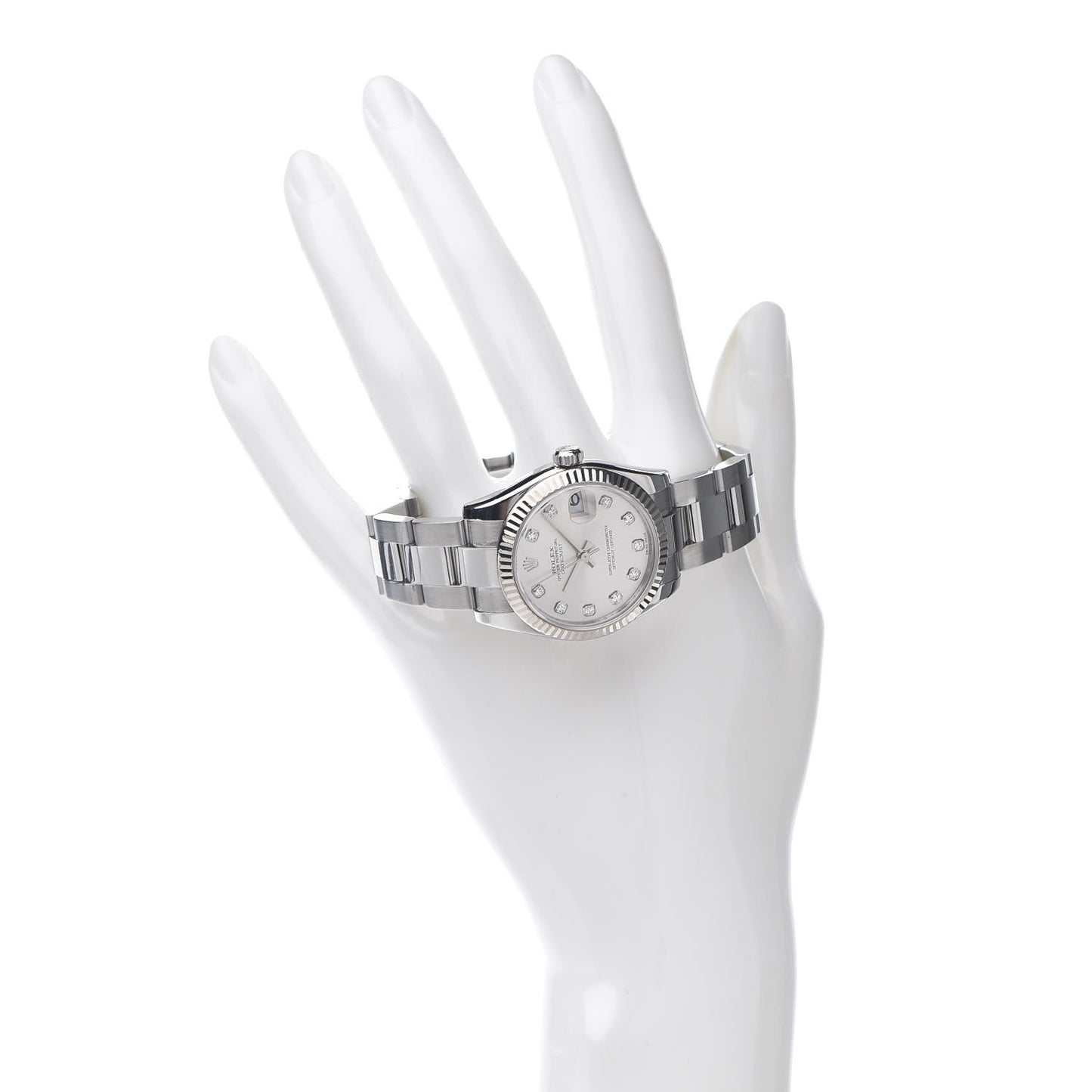 Stainless Steel 18K White Gold Diamond 31mm Oyster Perpetual Datejust Watch Silver 178274