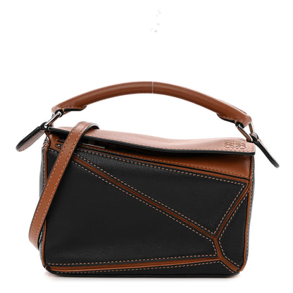 Loewe Calfskin Mini Puzzle Bag Tan Black 1 of 9