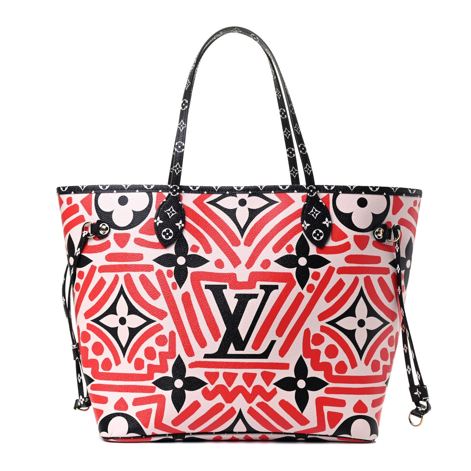 Louis Vuitton Monogram Giant Crafty Neverfull MM Creme Rouge Black 1 of 4