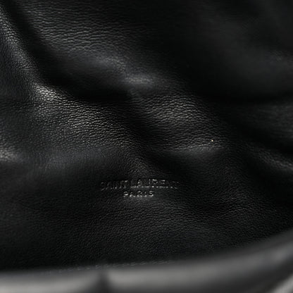 Saint Laurent Lambskin Quilted Toy Loulou Puffer Monogram Chain Satchel Black 11 of 11