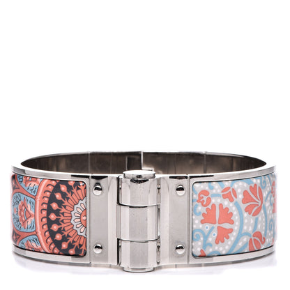 Hermes Enamel Printed Wide Cachemire Fleuri Hinged Bracelet M 1 of 5