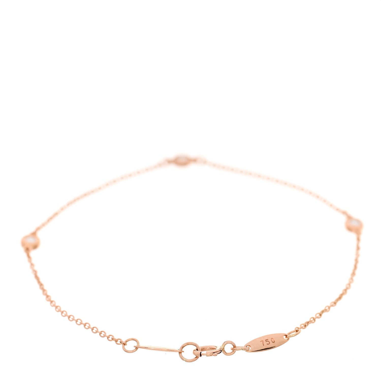 Tiffany 18K Rose Gold Diamond .12ctw Elsa Peretti Diamonds by the Yard Station Bracelet 2 of 4