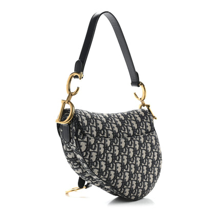 Christian Dior Oblique Saddle Bag Blue 3 of 12