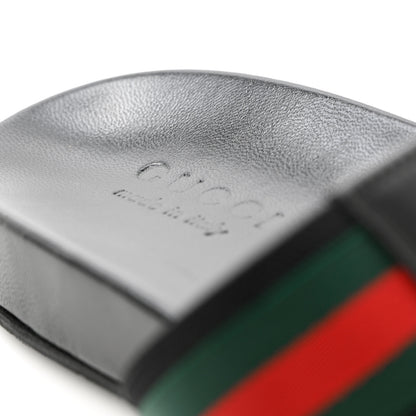 Gucci Nylon Calfskin Web Mens Thong Sandals 9 Green Red Black 9 of 15