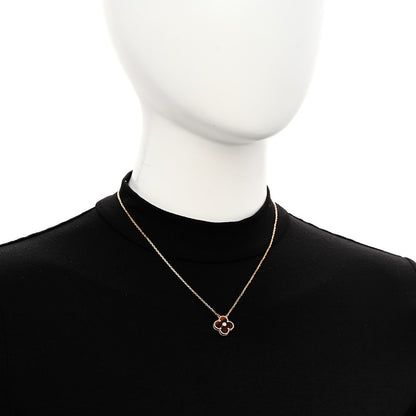 Van Cleef & Arpels 18K Rose Gold Diamond Bulls Eye Vintage Alhambra Pendant Necklace 2 of 5