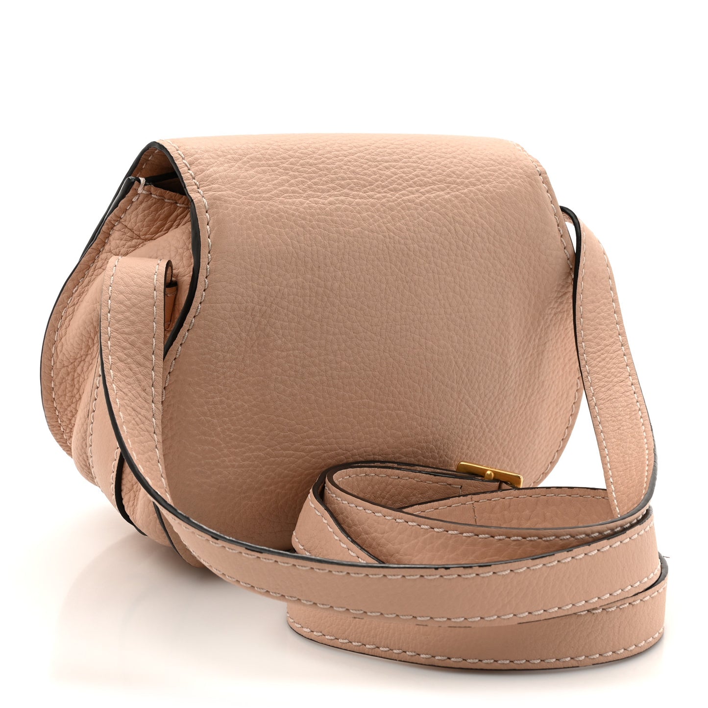 Calfskin Mini Marcie Round Crossbody Bag Blush Nude