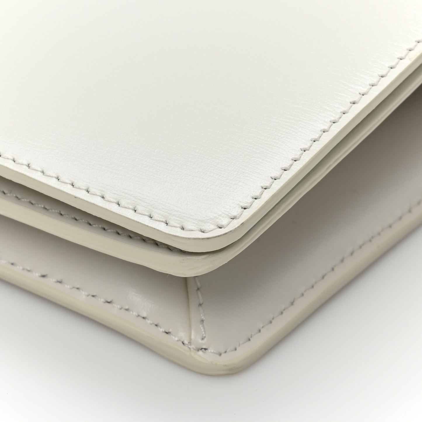 Shiny Calfskin Trapeze Triomphe Bag White