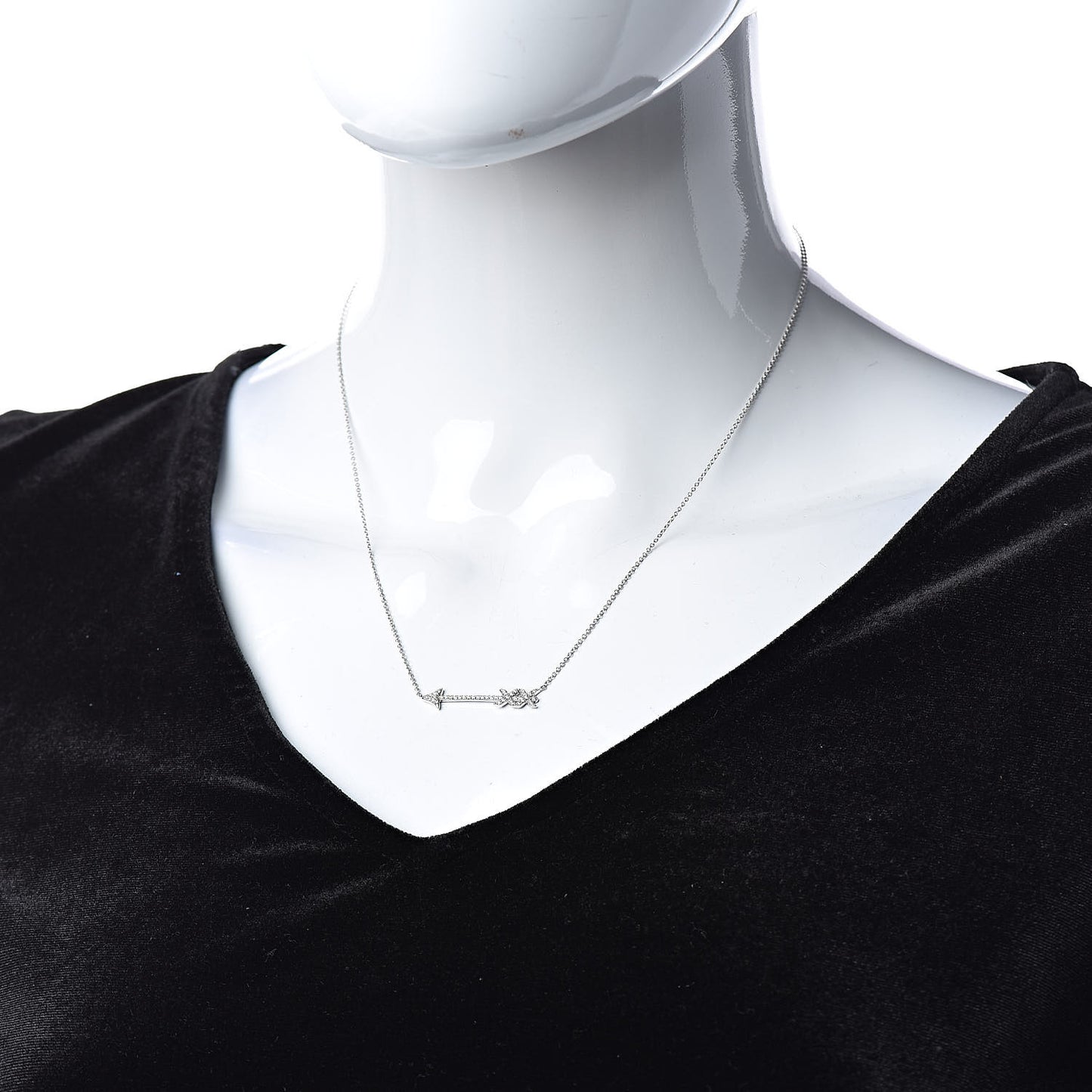 18K White Gold Paloma's Graffiti Arrow Pendant Necklace