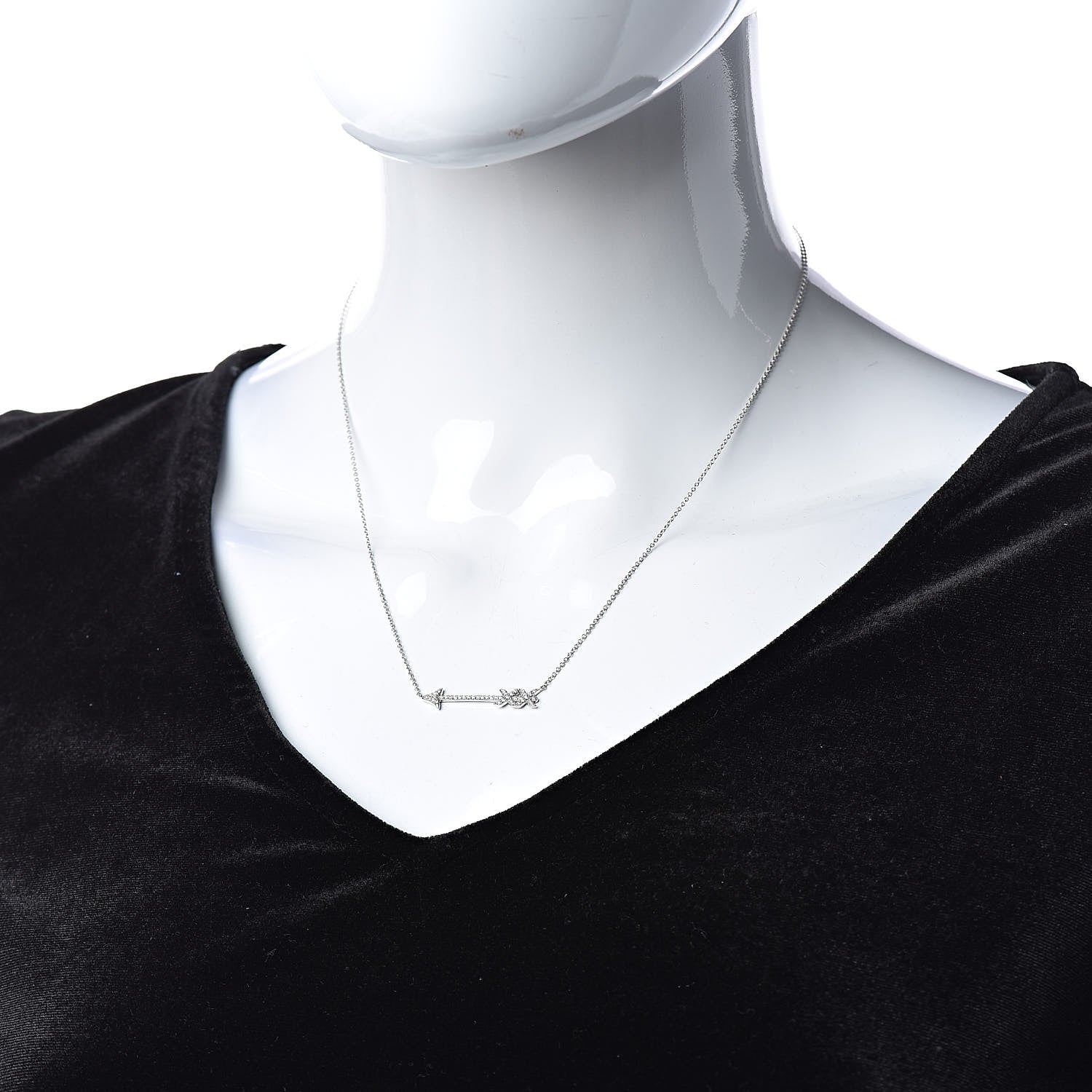 Tiffany 18K White Gold Paloma's Graffiti Arrow Pendant Necklace 2 of 5