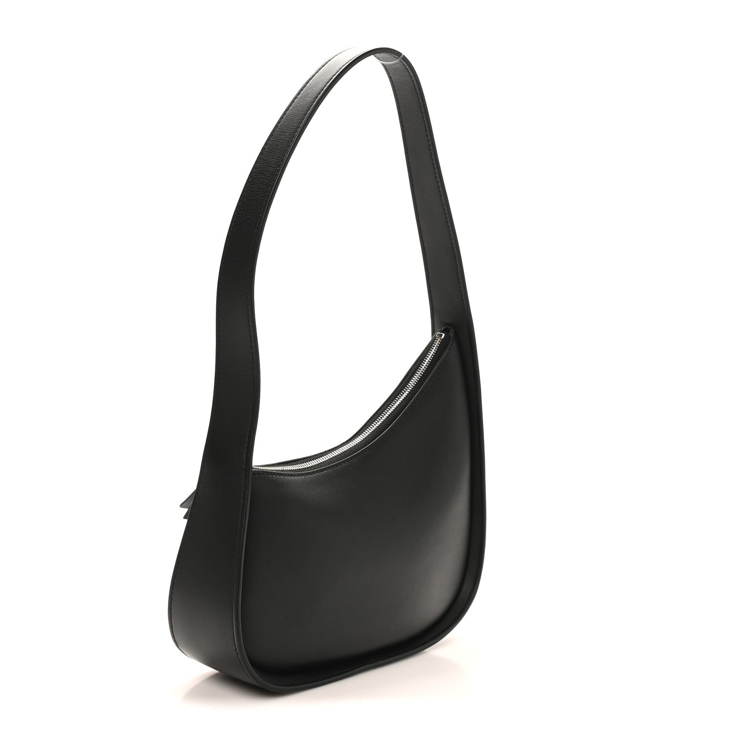 The Row Smooth Calfskin Half Moon Shoulder Bag Black 3 of 9
