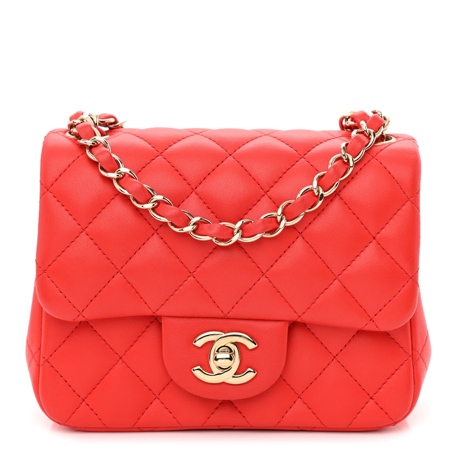 Chanel Lambskin Quilted Mini Square Flap Red 1 of 10