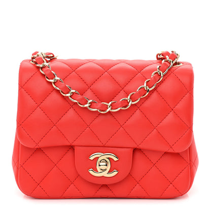 Chanel Lambskin Quilted Mini Square Flap Red 1 of 10
