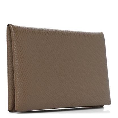 Hermes Epsom Calvi Card Case Etoupe 3 of 8