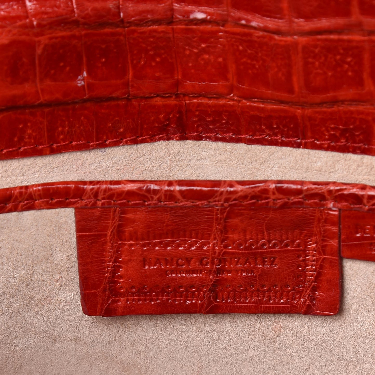 Crocodile Foldover Clutch Red