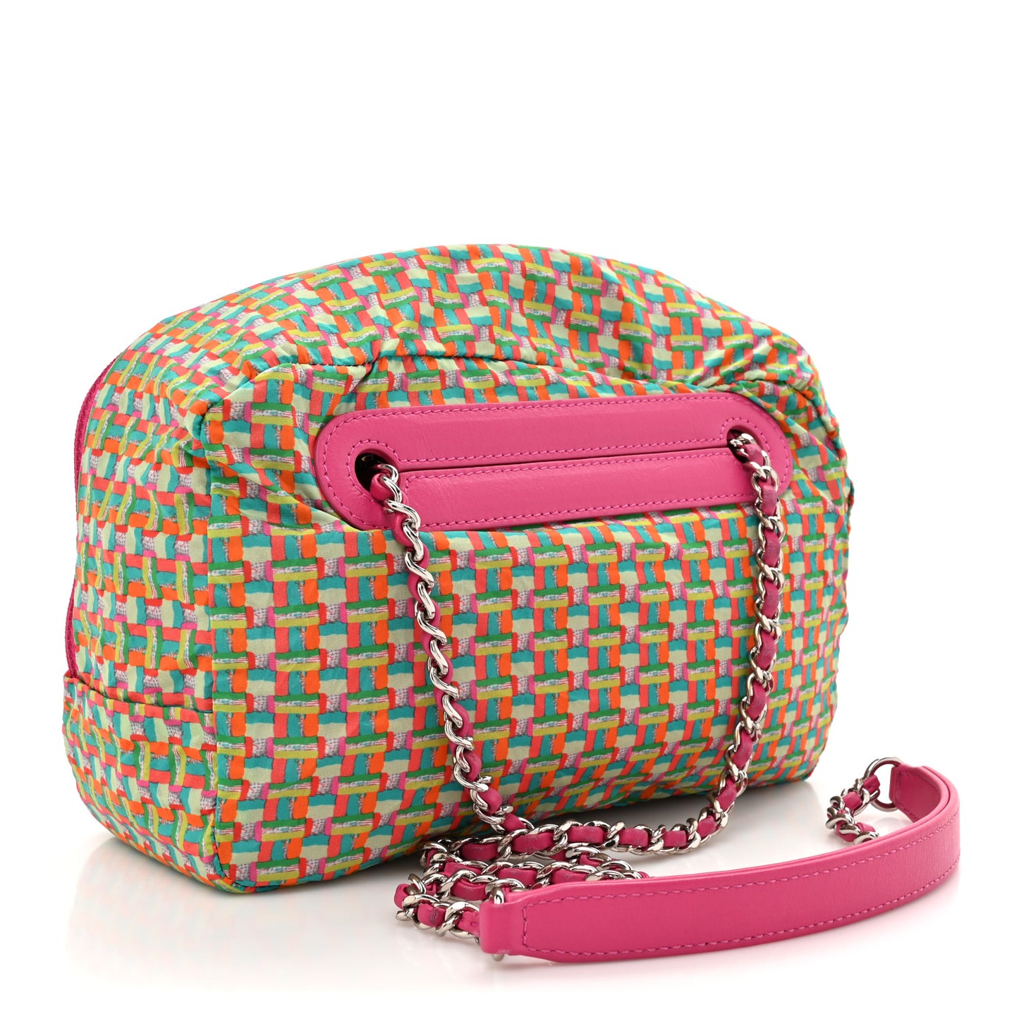 Rubber Quilted Lambskin Coco Rain Camera Bag Pink