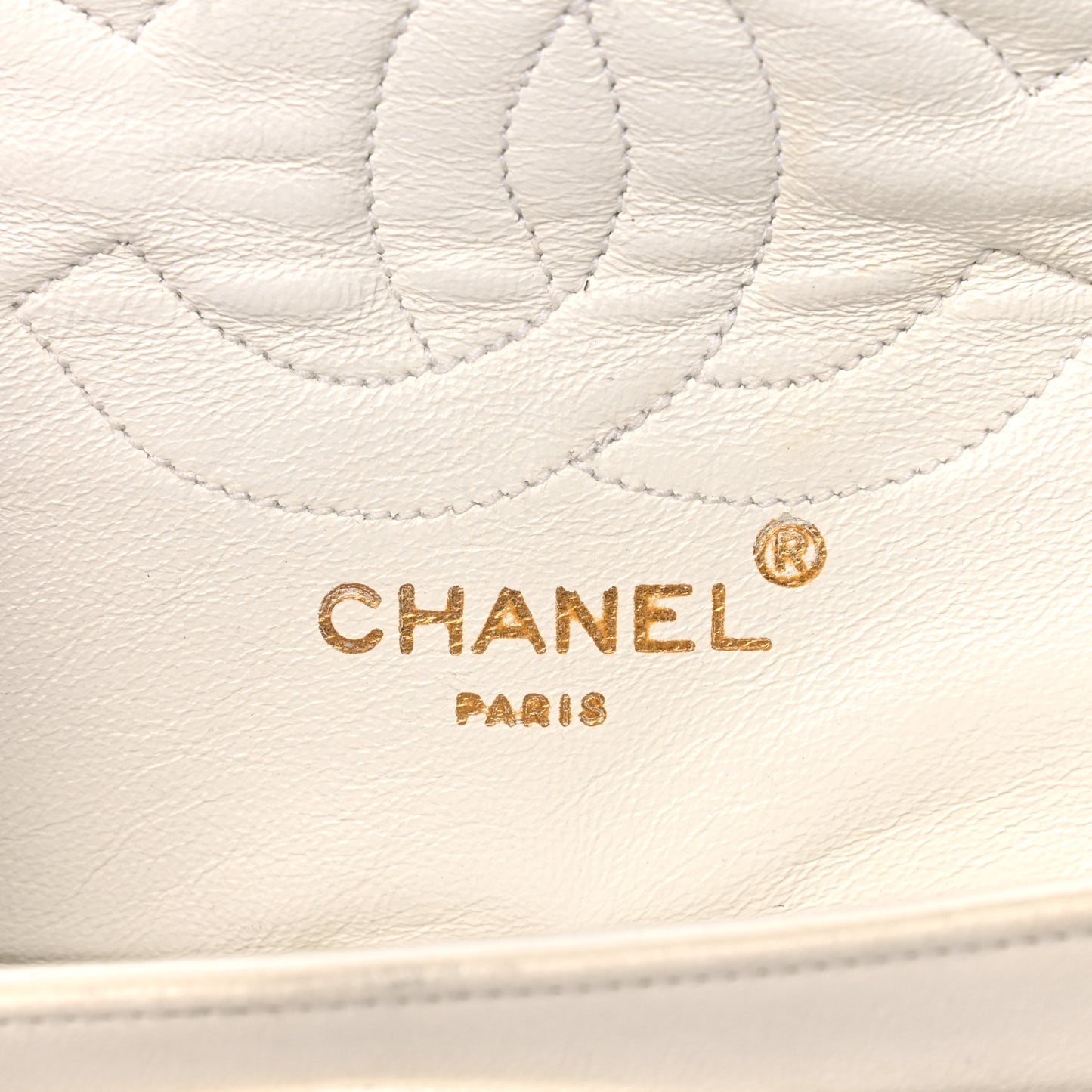 Lambskin Quilted Small Double Flap White