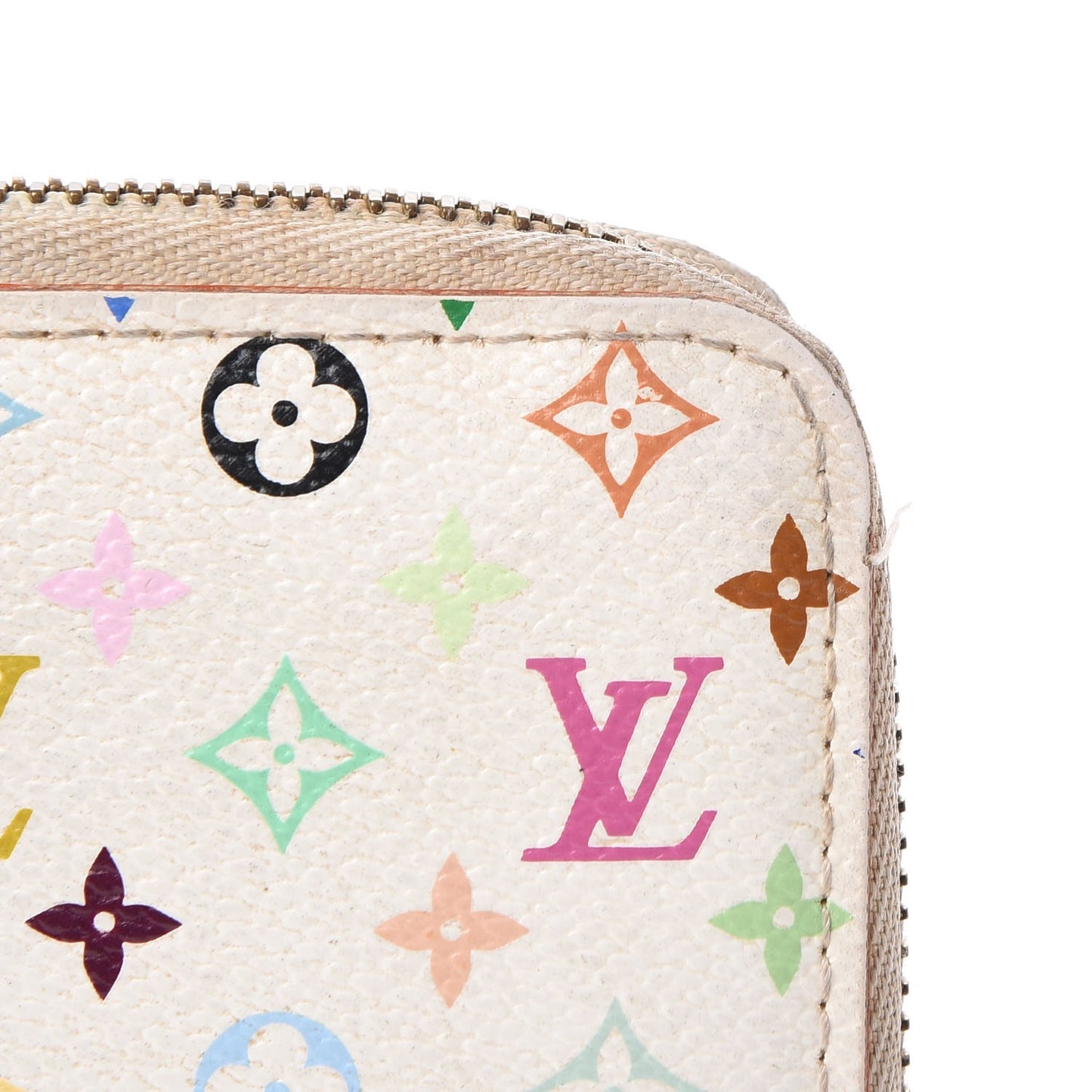 Monogram Multicolor Zippy Wallet White
