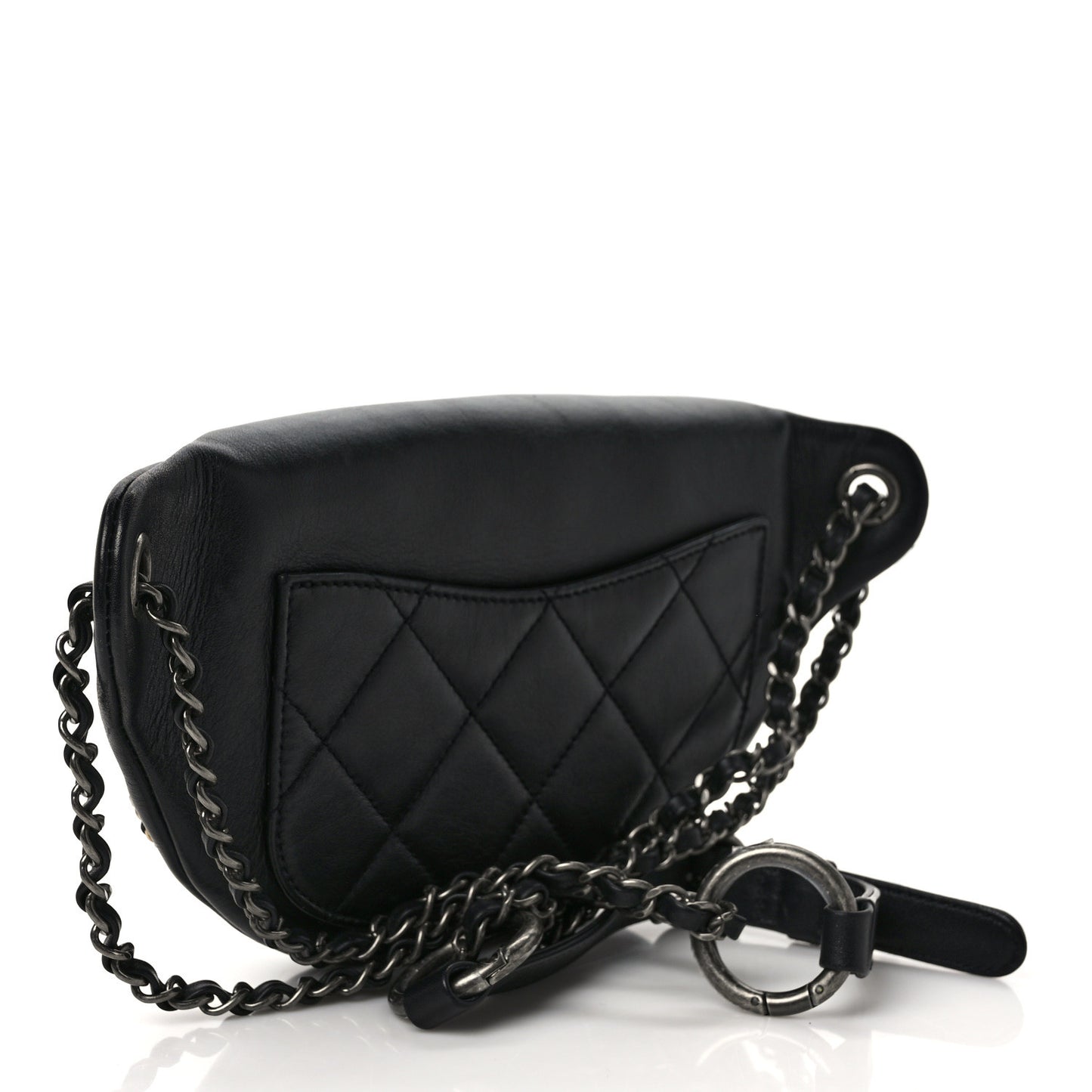 Calfskin Chain 20s Signe Waist Bag Black