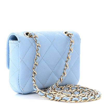 Chanel Caviar Quilted Mini Chain Belt Bag Light Blue 3 of 14
