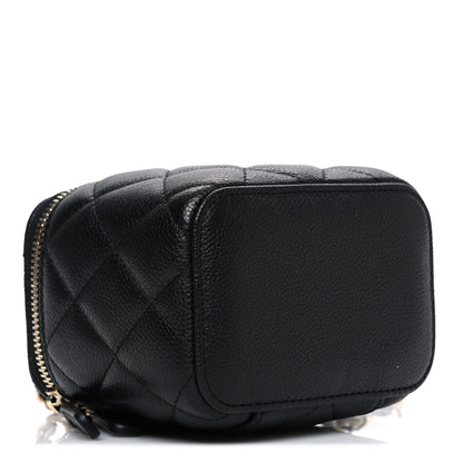 Chanel Caviar Quilted Mini Vanity Case With Chain Black 4 of 11