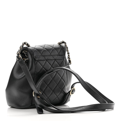 Chanel Lambskin Quilted Small Duma Drawstring Backpack Black 3 of 11