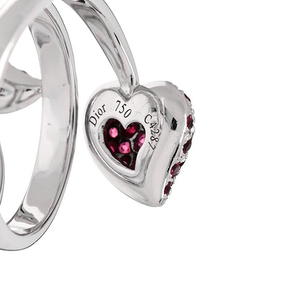 Christian Dior 18K White Gold Diamond Ruby Bague Diablotine Ring 53 6.25 4 of 4