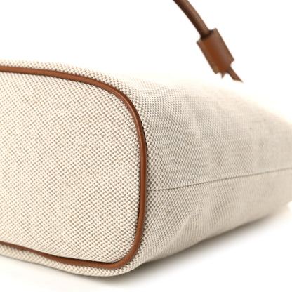 Prada Canvas Drawstring Wristlet Pouch Beige Cognac 10 of 10