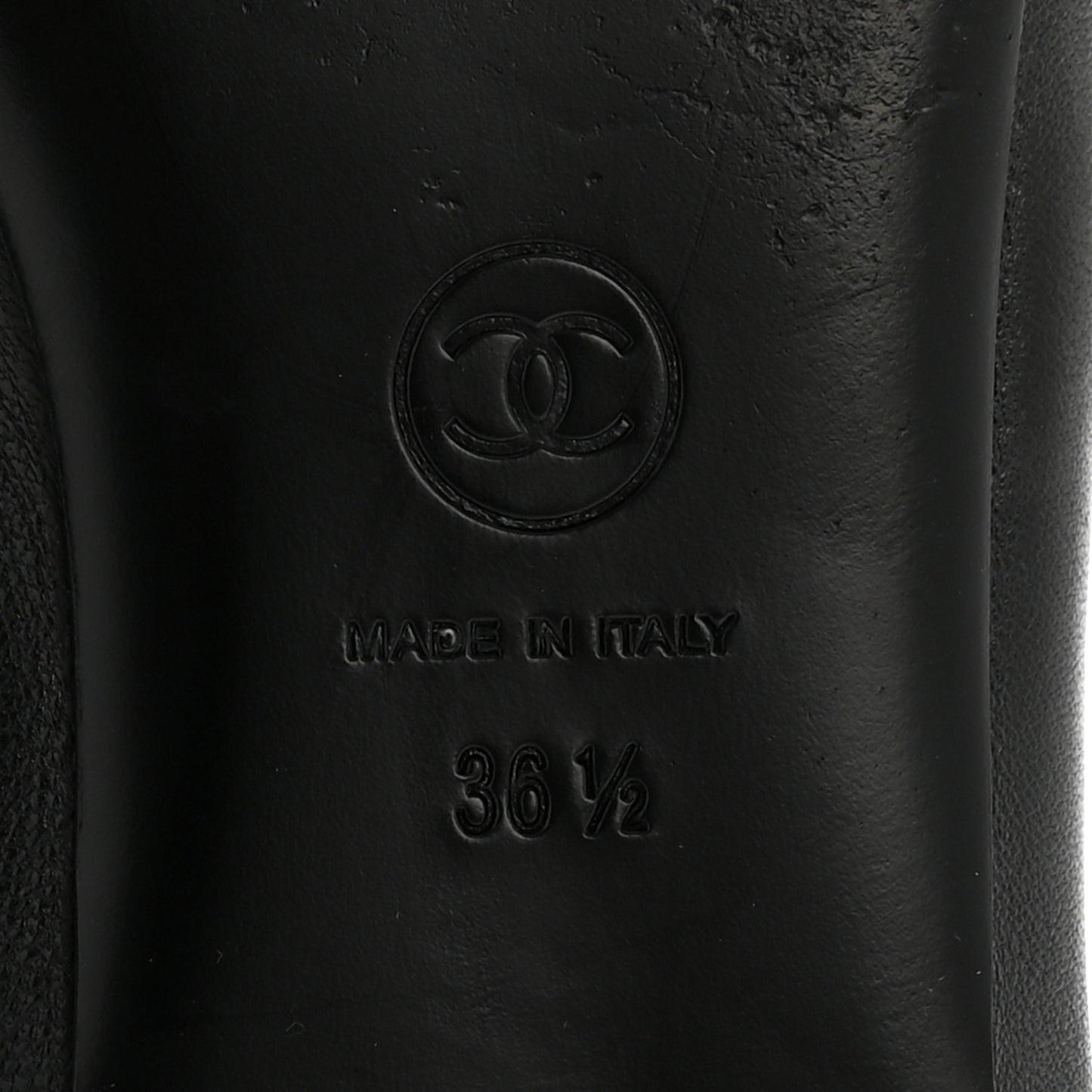 Lambskin Cap Toe CC Mary Jane Flats 36.5 Black