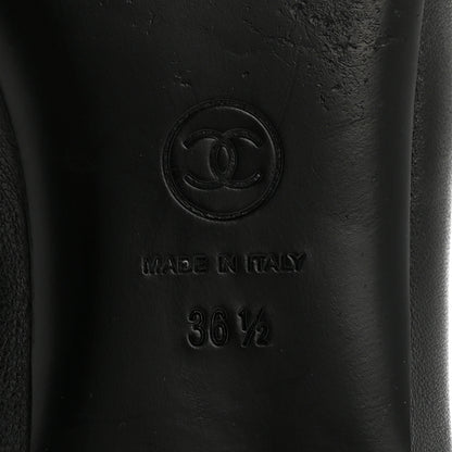 Chanel Lambskin Cap Toe CC Mary Jane Flats 36.5 Black 7 of 11