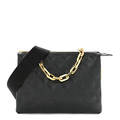 Louis Vuitton Lambskin Embossed Monogram Coussin PM Black 1 of 16
