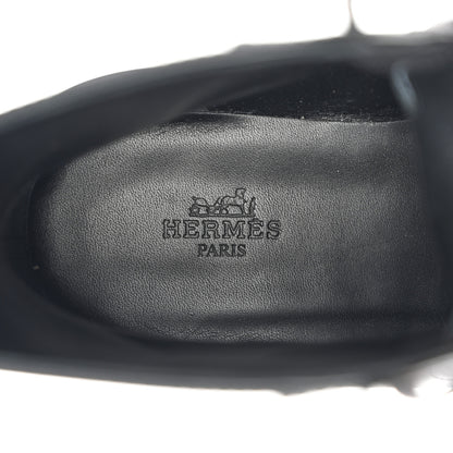 Hermes Glossed Calfskin Funk Ankle Boots 37.5 Black 7 of 9