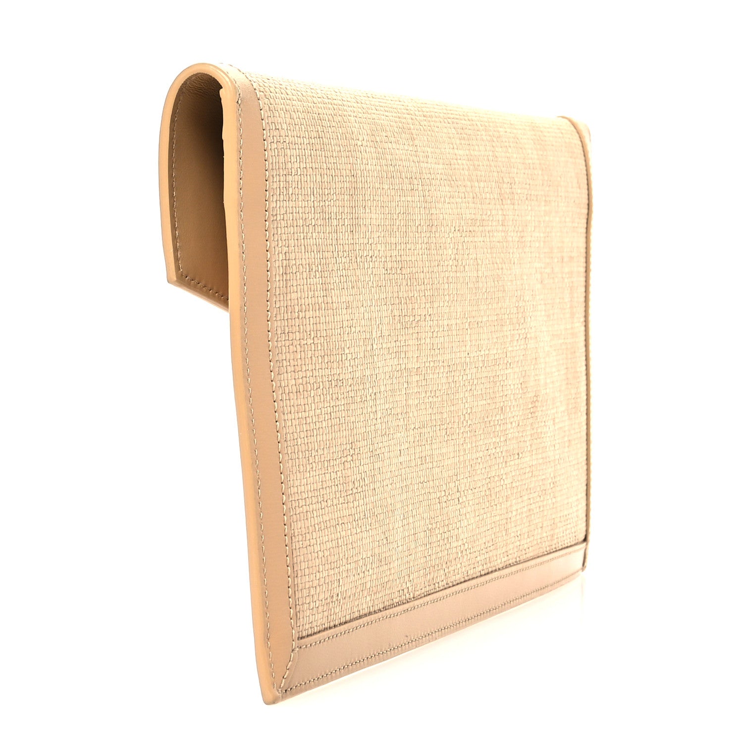 Saint Laurent Micro Raffia Uptown Pouch Natural Hay Blush 3 of 8