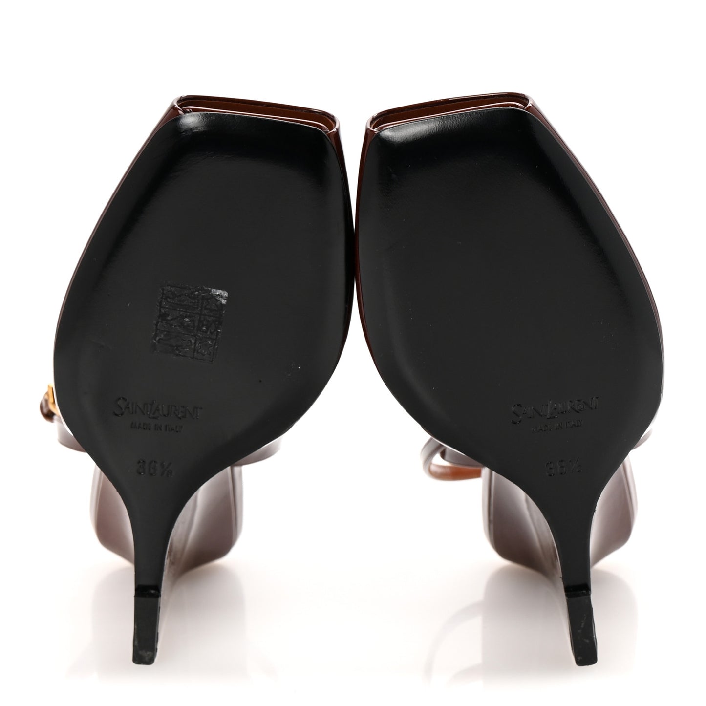 Patent Calfskin La Scandale Wedges 38.5 Fluffy Chataigne