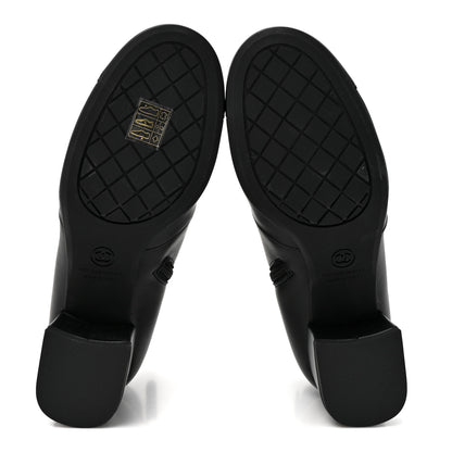 Chanel Stretch Lambskin Cap Toe CC Short Boots 38.5 Black 6 of 9