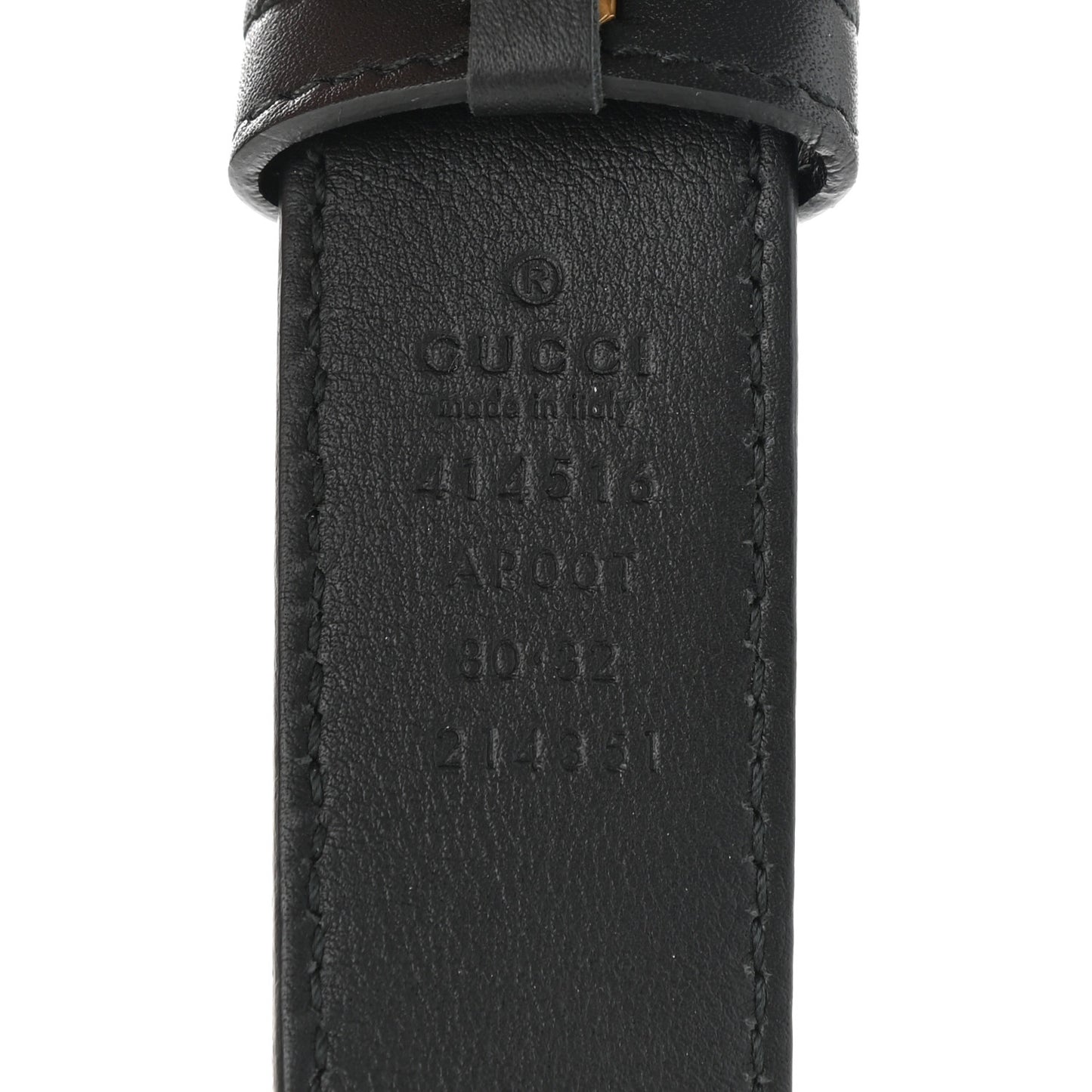 Calfskin Double G 30mm Belt 80 32 Black