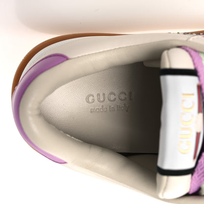Gucci Nappa Charlotte Canvas Crystal GG Monogram Womens Screener 50mm Sneakers 37.5 Off White 9 of 11