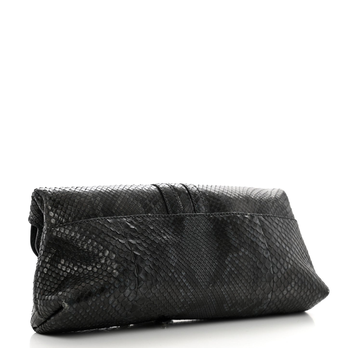 Snakeskin Bamboo Croisette Clutch Black Blue