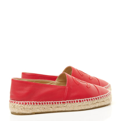 Chanel Lambskin CC Espadrilles 37 Red 4 of 10