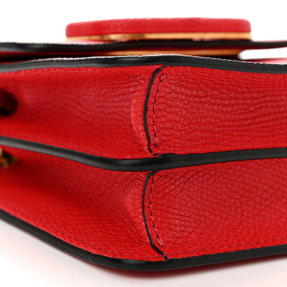 Valentino Garavani Grainy Calfskin VLogo Compact Wallet with Chain Rouge Pur 7 of 9